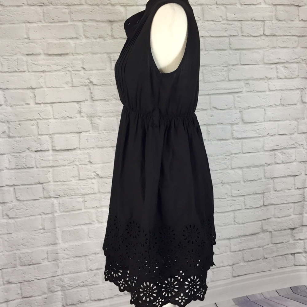 Uno Core Black Cotton eyelet tiered medium dress - Picture 2 of 7